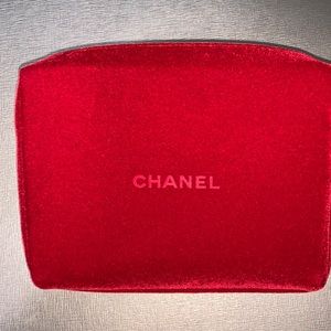 CHANEL Red Velvet Pouch